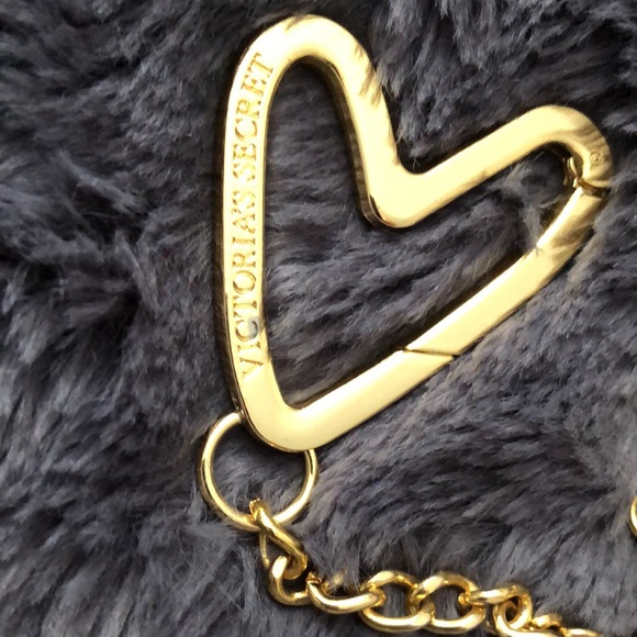 Victoria’s Secret Angel Wings Gold Heart Keychain Metallic Zipper Zip Top Pouch - Picture 2 of 9